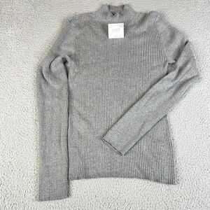 American Eagle Outfitters Womens XL Gray Ribbed Knit Mock Neck Long Sleeve Top